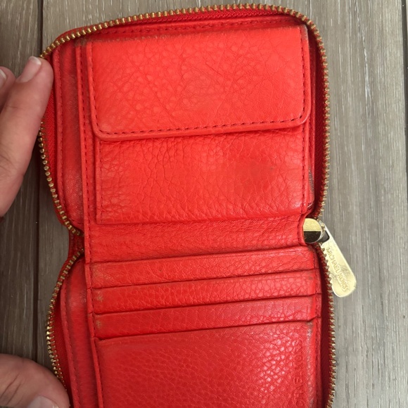 Michael Kors sunset orange bucket leather purse & matching wallet - Picture 4 of 5